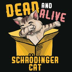 dead and alive schrodinger cat svg