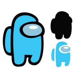 among us cyan impostor svg