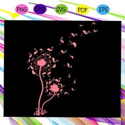dandelion flower flamingo flamingo svg