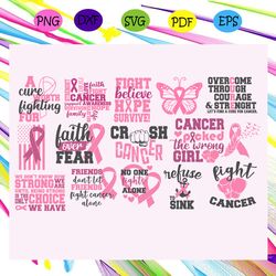 breast cancer bundle fight cancer svg