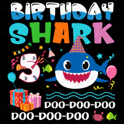 birthday shark 5 years old svg