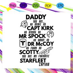 daddy capt kirk mr spock dr mc coy scotty svg