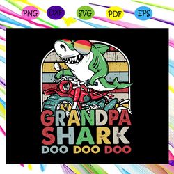 grandpa shark gift fathers day svg