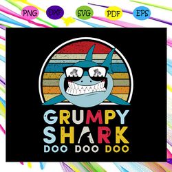 grumpy shark doo doo doo svg