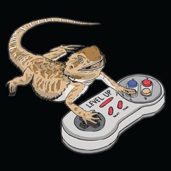 bearded dragon playing video game svg