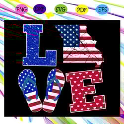 love missouri state flag american svg