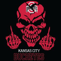 kansas city ohio state buckeyes skull svg
