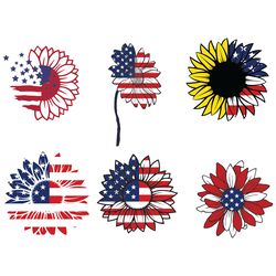american flag sunflower svg