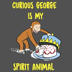 curious george is my spirit animal eating cake trending svg