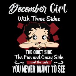 december girl with three sides betty boop betty boop svg