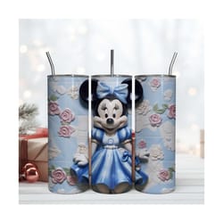 cartoon blue minnie mouse tumbler design minnie mouse skinny 20oz png