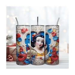 snow white digital template tumbler, disney cartoon wrap, skinny 20oz tumbler design digital file