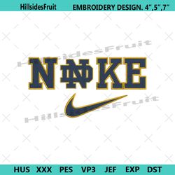 nike notre dame fighting irish swoosh embroidery design download file