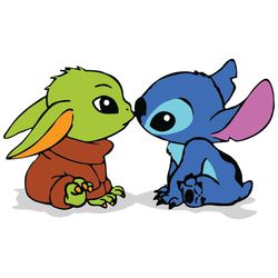 Baby Yoda And Baby Stitch Svg