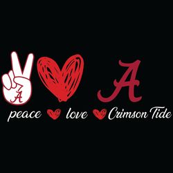 alabama crimson tide peace love svg