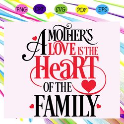 a mother love is the heart of the family mothers day svg