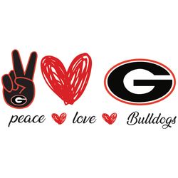 georgia bulldogs peace love svg