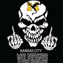 Kansas City Michigan Wolverines Skull Svg