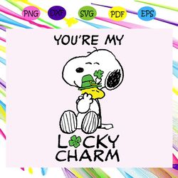 peanuts  patricks snoopy lucky charm clover  patrick s day svg