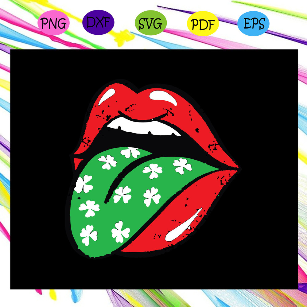Red-Lips-Tongue-Out-St-Patricks-Day-Shamrock-4-Leaf-Trendy-For-Silhouette-Files-For-Cricut-SVG-ST08082020.jpg