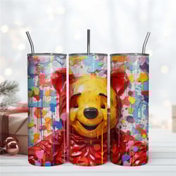 3d inflated winnie the pooh tumbler design, the pooh skinny 20oz wrap design sublimation