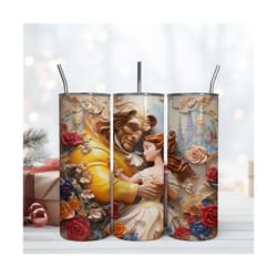 beauty and the beast lover tumbler 20oz, disney movies wrap, skinny 20oz tumbler design digital file