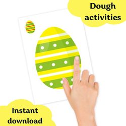 Easter Eggs - Play Dough Mats, Game with Dough, Plasticine or Clay, Toddler Learning, Preschool printables, Speech games
