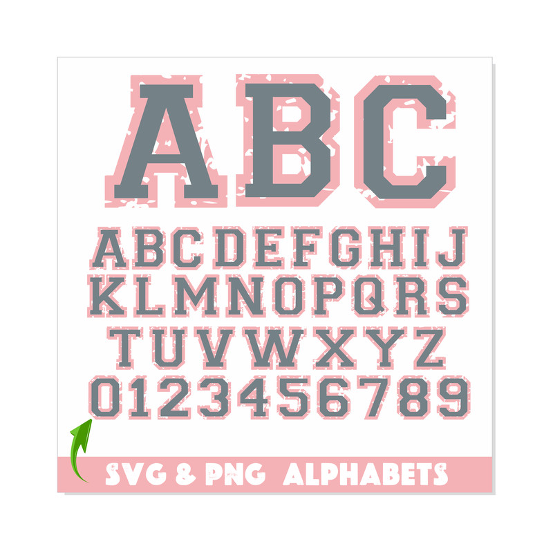 College Outline Distressed Font 44.png