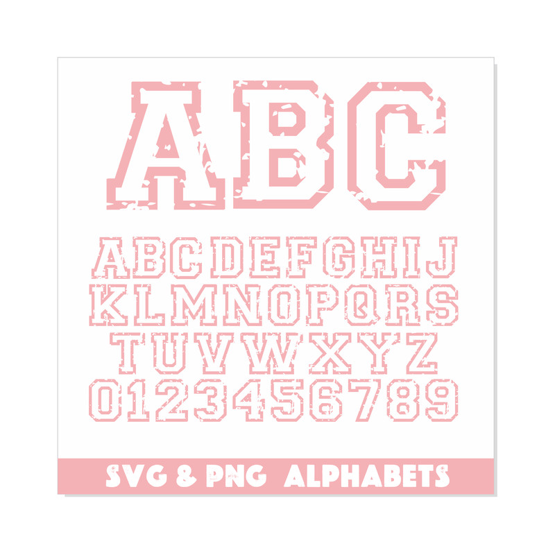 College Outline Distressed Font 55.png