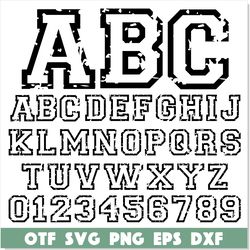 varsity sport college outline distressed font otf svg png | college font ttf, varsity outline font, sport font svg otf