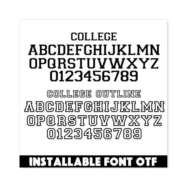 College Varsity Font TTF PNG SVG Black Red | College letters - Inspire ...