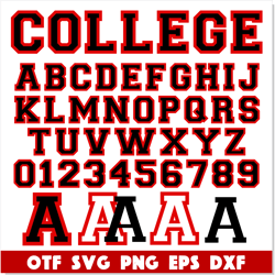 college varsity font ttf png svg red black | varsity sport college font otf, sport font svg, varsity font