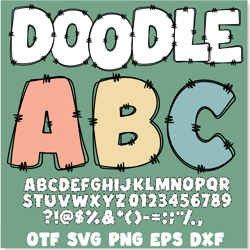 doodle font svg ttf, doodle font png, doodle letters svg, doodle alphabet svg, doodle letters png, doodle alphabet png