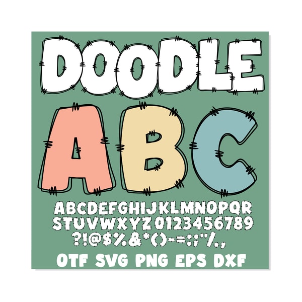 Doodle Font SVG TTF, Doodle Font Png, Doodle Letters Svg, Do | Inspire ...