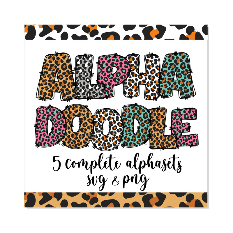 Doodle Leopard Font Bundle SVG PNG 1.png