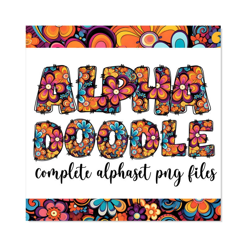 Doodle Hippie Groovy Flowers Font PNG 1.png