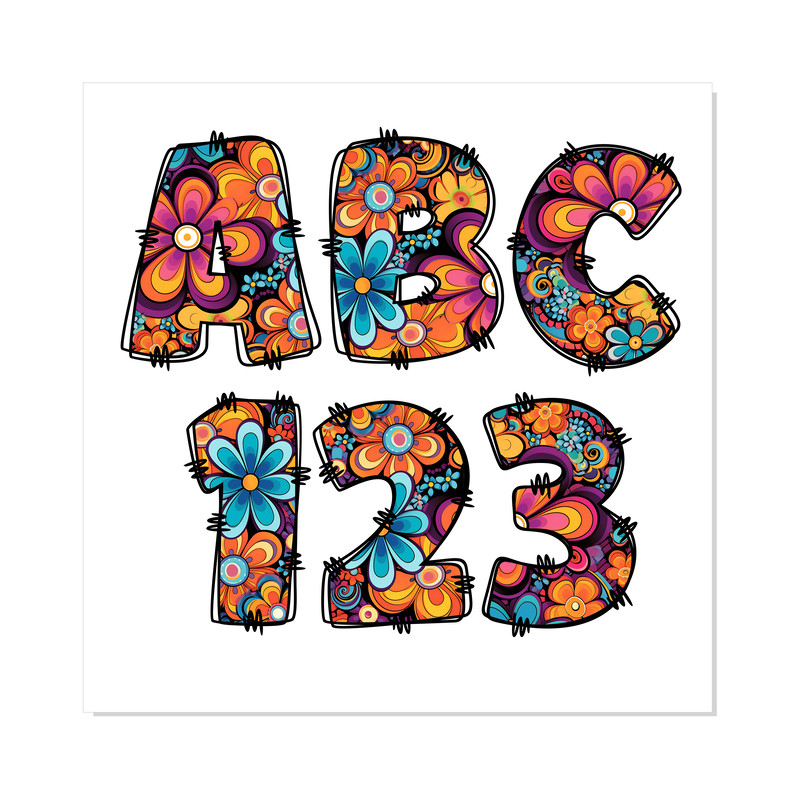 Doodle Hippie Groovy Flowers Font PNG 3.png