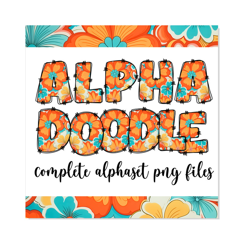 Doodle Hippie Groovy Flowers Font PNG 1.png