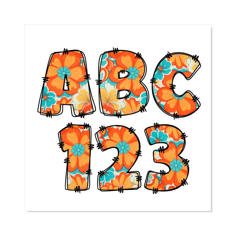 Doodle Hippie Groovy Flowers Font PNG 3.png