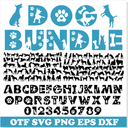 dog font ttf, dog bundle svg, dog font svg, dog bundle png, paw font, dog font svg cricut, dog silhouette svg