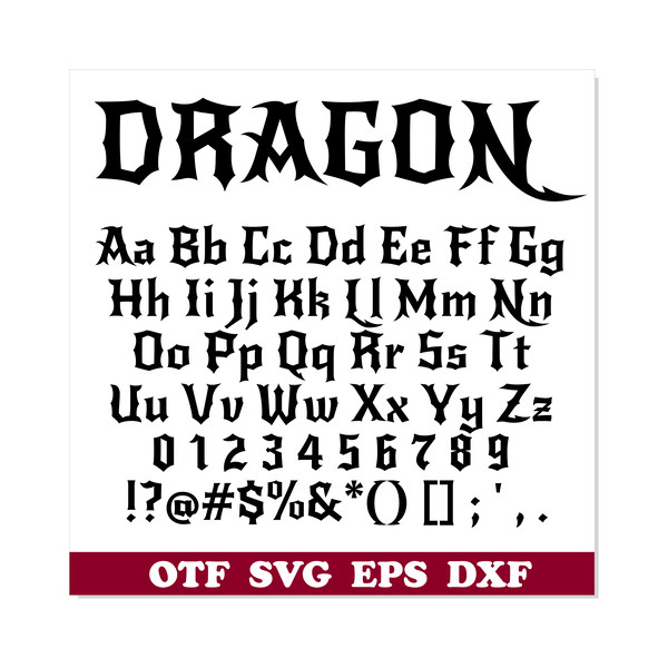 Dragon Font SVG, Dragon Font otf, Tattoo font svg, Dragon le Inspire