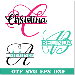 calligraphy split monogram font svg ttf, split monogram letters svg cricut, split monogram svg, split monogram png