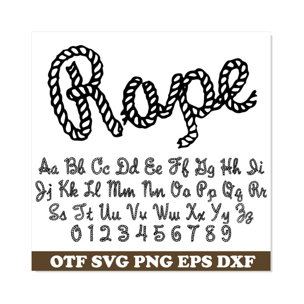 Rope Font TTF SVG Western Cowboy Rope font Handwriting Font - Inspire ...