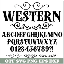western font ttf svg, western decor svg png, whiskey font, rodeo font, vintage font, western font, cowboy font