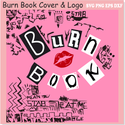 burn book cover logo lips svg png, burn book svg, burn book png, burn book cove svg, burn book canva, burn book cricut