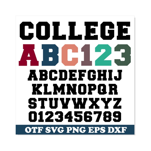 Colledge Front College font OTF, College font SVG, College font PNG, Varsit - Inspire ...