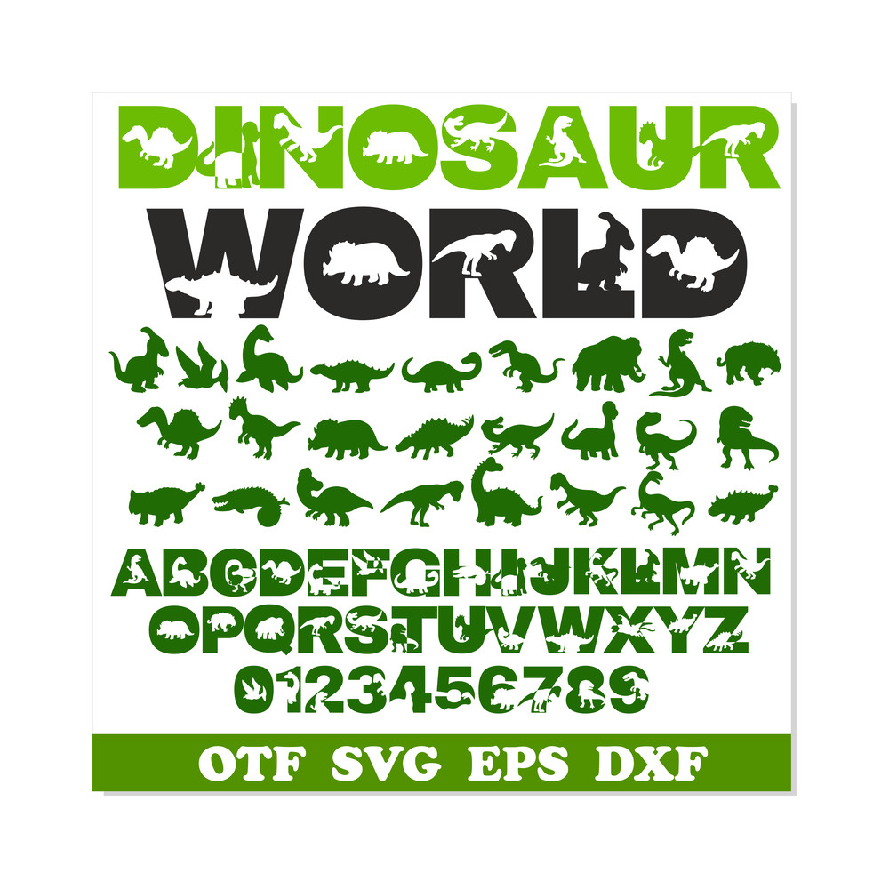 Dinosaur Font Bundle svg ttf 1.png