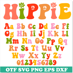hippie font svg ttf png, groovy font, retro font, hippie letters svg cricut, hippie shirt svg, spring font, summer font