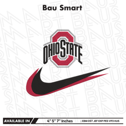 ohio state buckeyes nike swoosh embroidery design, ncaa logo