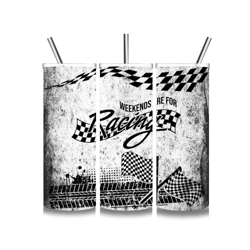 Weekends are for Racing Skinny 20 Ounce Tumbler